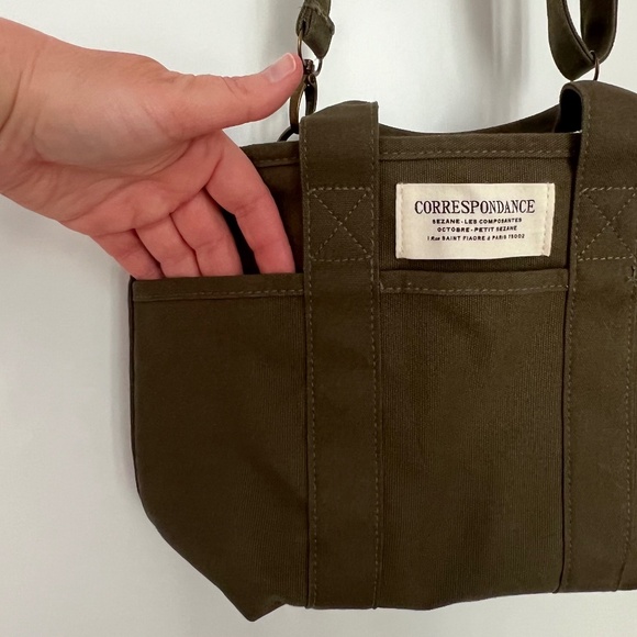 Sézane Mini Tote Bag in Chance Green - Picture 9 of 13